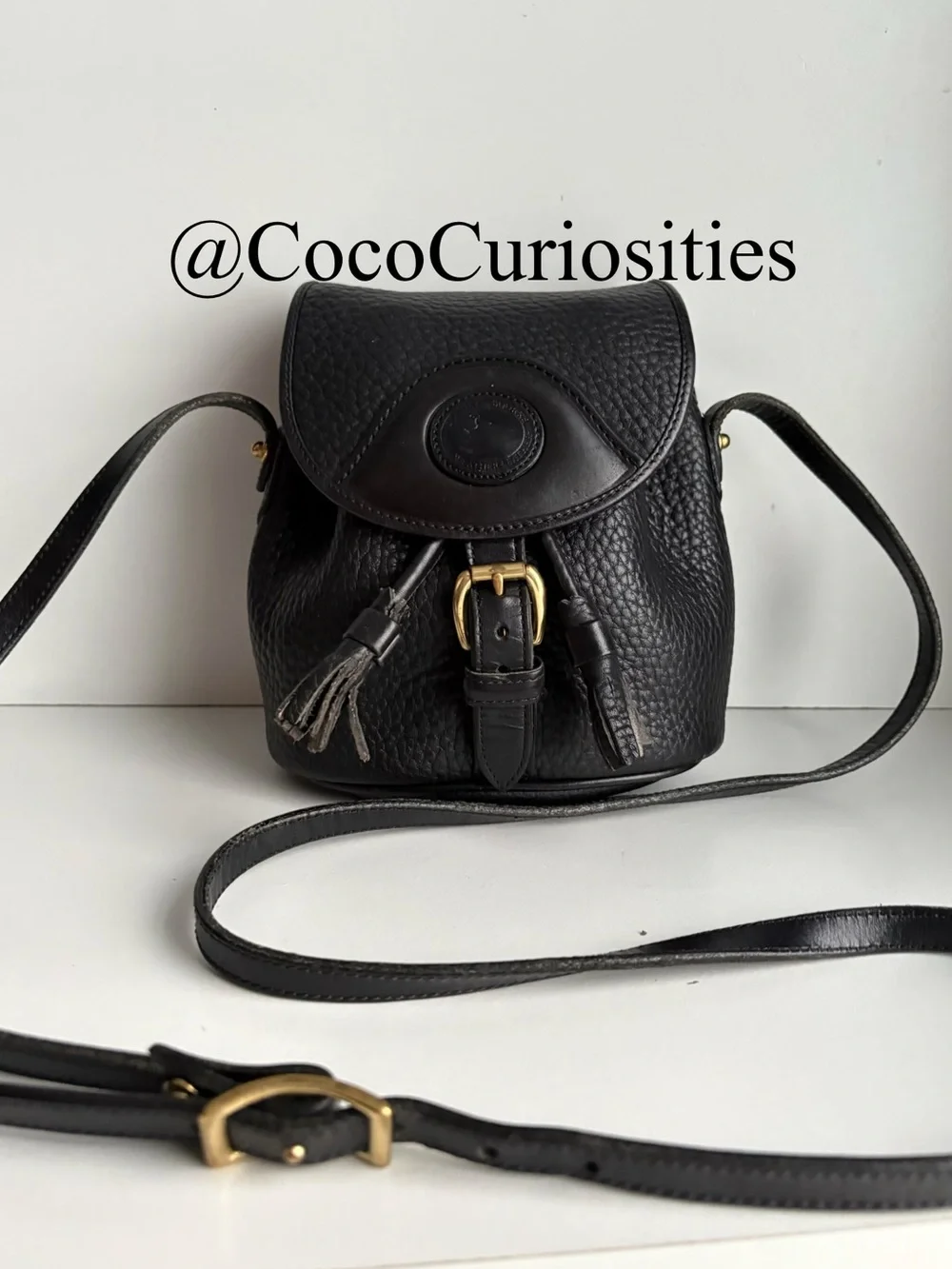 Dooney & Bourke awl Black Leather Mini Drawstring Buckle Bag - Picture 4 of 16
